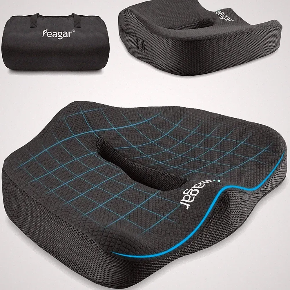 Sitzkissen Orthopädisch Memory Foam Ergonomisch Autositz Bürostuhl Black