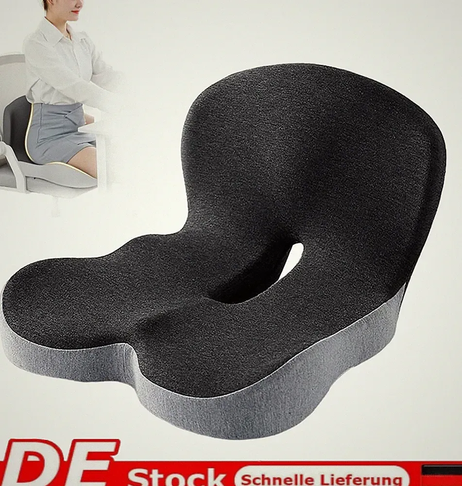 Sitzkissen Orthopädisch mit Rückenlehne Ergonomische Memory-Schaum für Bürostuhl