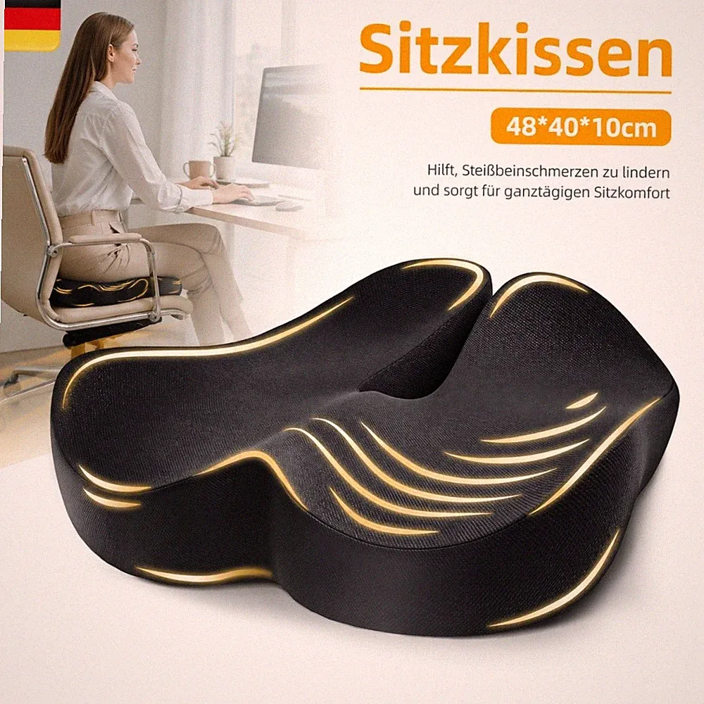 Sitzkissen Orthopädisches Ergonomisch Bürostuhl Rollstuhl Anti-Rutsch 48x40x10cm