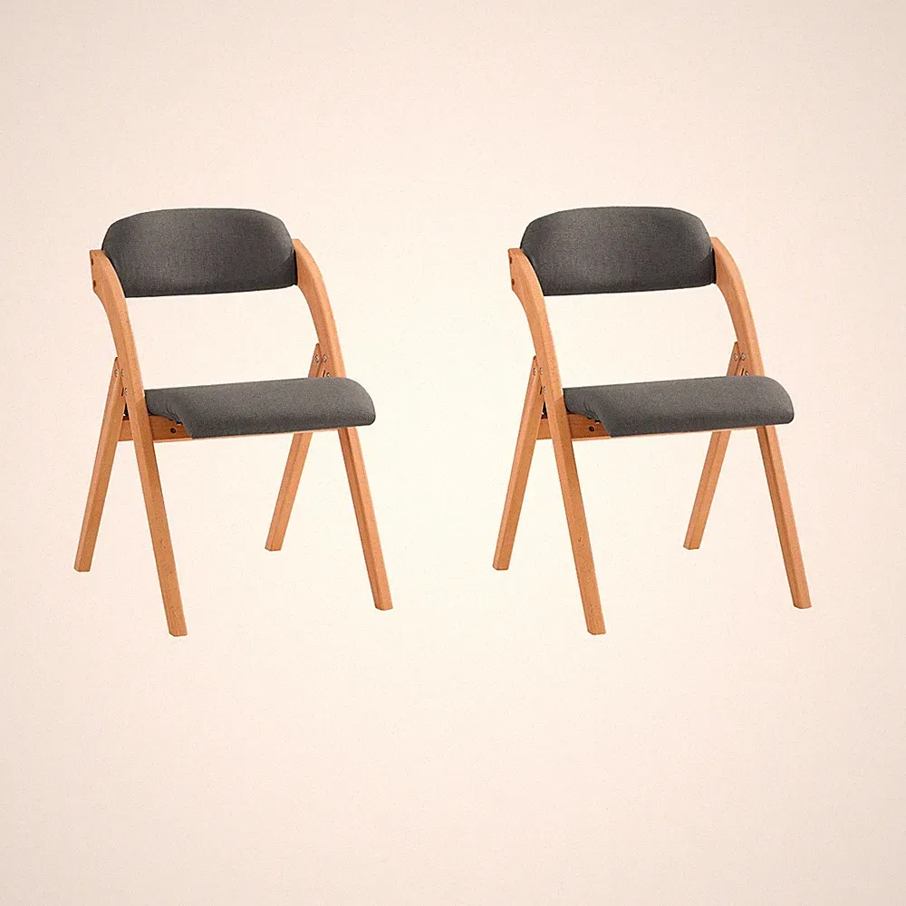 SoBuy Klappstuhl Holz gepolstert 2er Set Ergonomischer Küchenstuhl FST92-SGX2