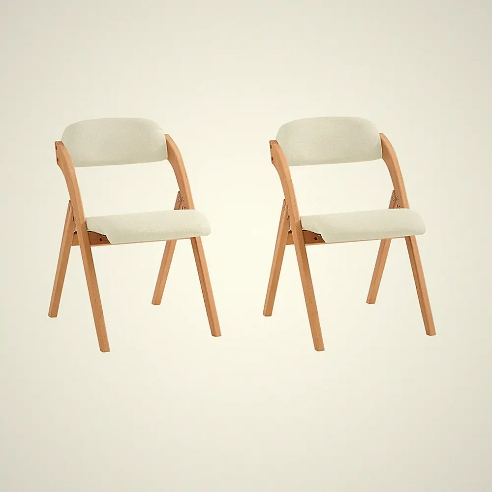 SoBuy Klappstuhl Holz gepolstert 2er Set Ergonomischer Küchenstuhl FST92-WX2