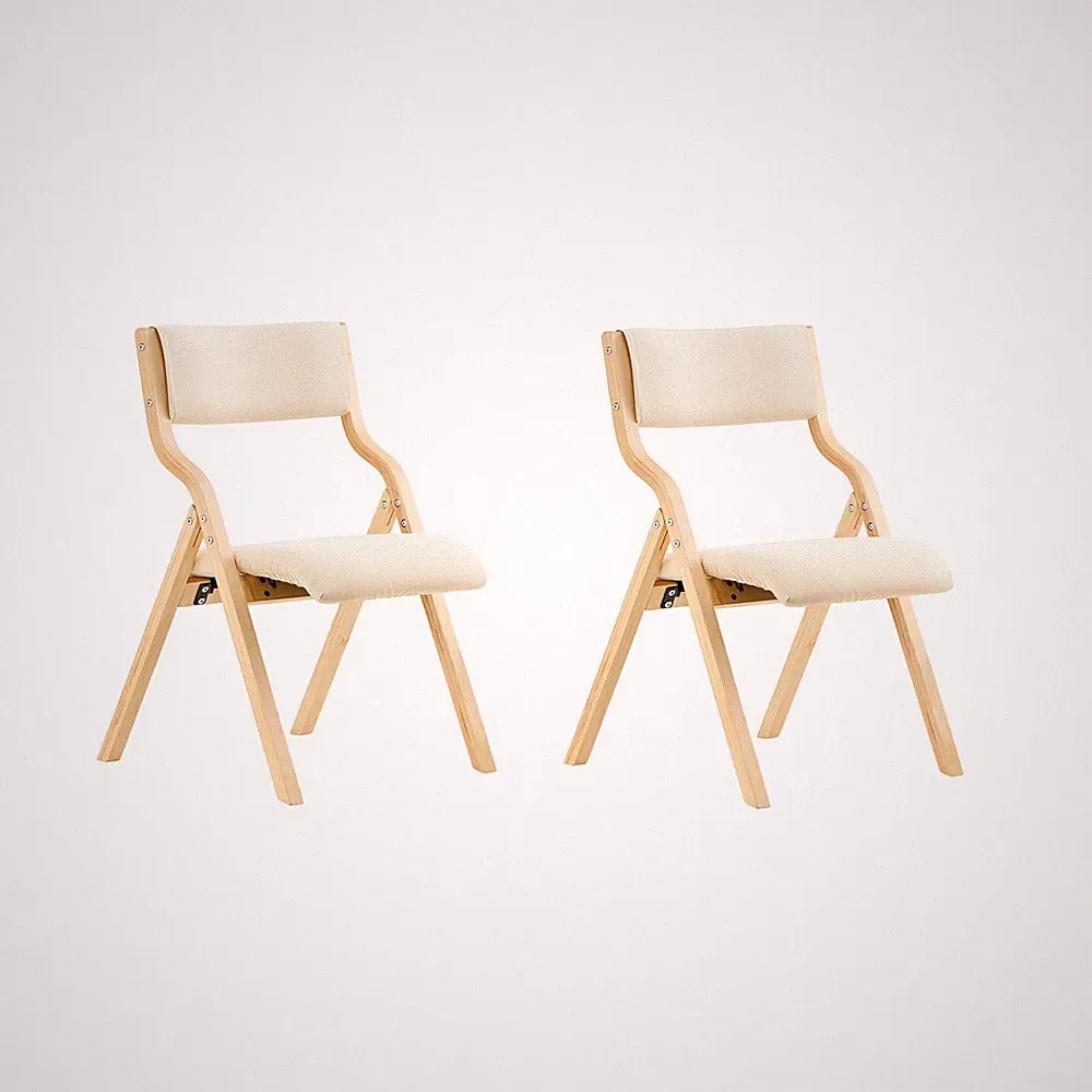 SoBuy Set mit 2 Klappstühlen Ergonomische Gepolsterte Esszimmerstühle FST40-Wx2