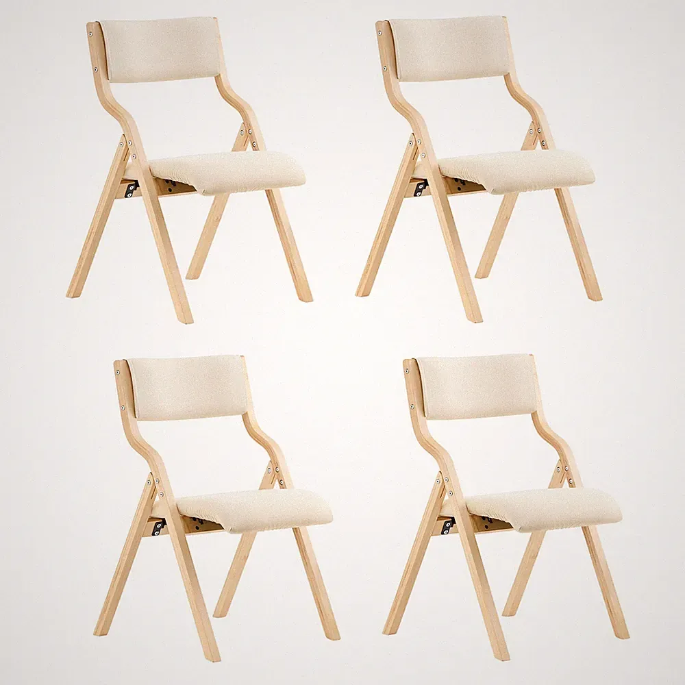 SoBuy Set mit 4 Klappstühlen Ergonomische Gepolsterte Esszimmerstühle FST40-Wx4