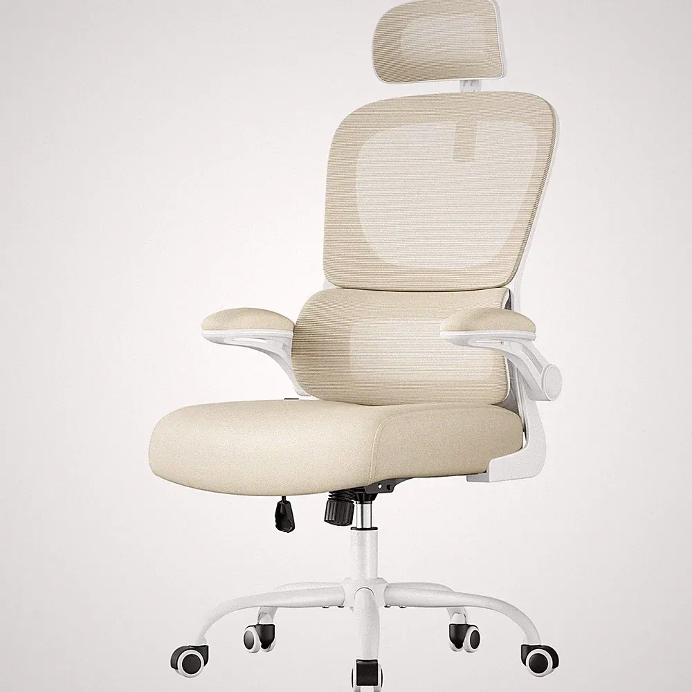 SONGMICS Ergonomischer Bürostuhl, Computerstuhl, Stoff Doppelnetz S...