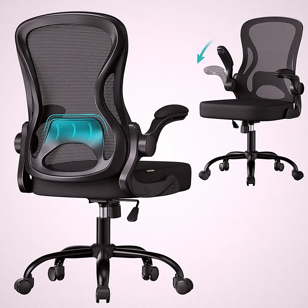 SONGMICS Ergonomischer Bürostuhl, Mesh 60 x 60 x (95,5-105,5) cm, Ink Black