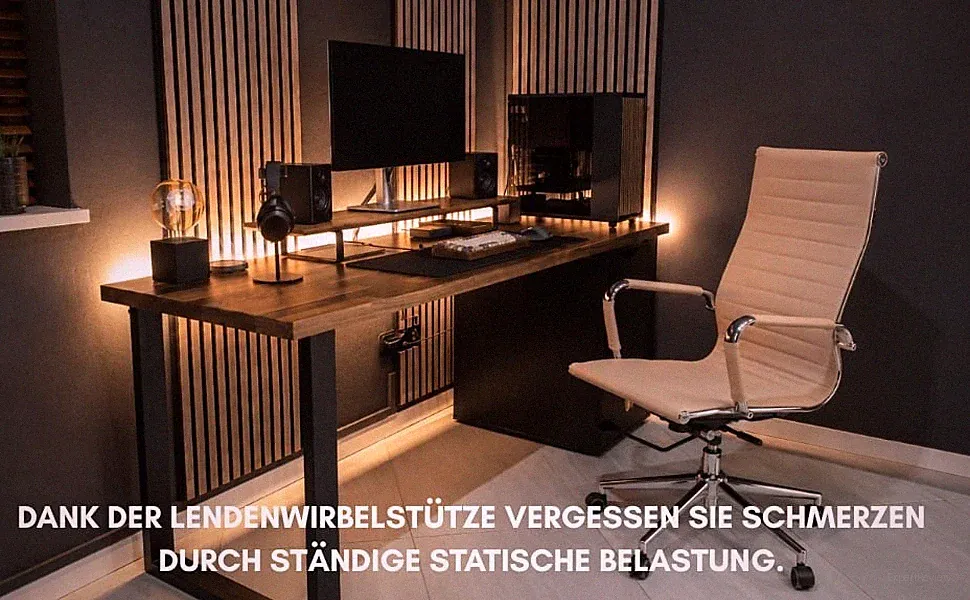 Special4You Bürostuhl /Chefsessel /Ergonomischer/Solano artleather beige (E1533)