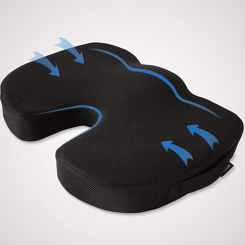 Steißbeinkissen aus MemorySchaum, ergonomisches Kissen für Büro, Auto, Rollstuhl