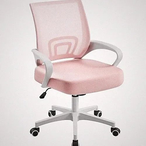 Stilvoller ergonomischer Bürostuhl - verstellbares Drehgeflecht mit Rückenstütze, schwarz