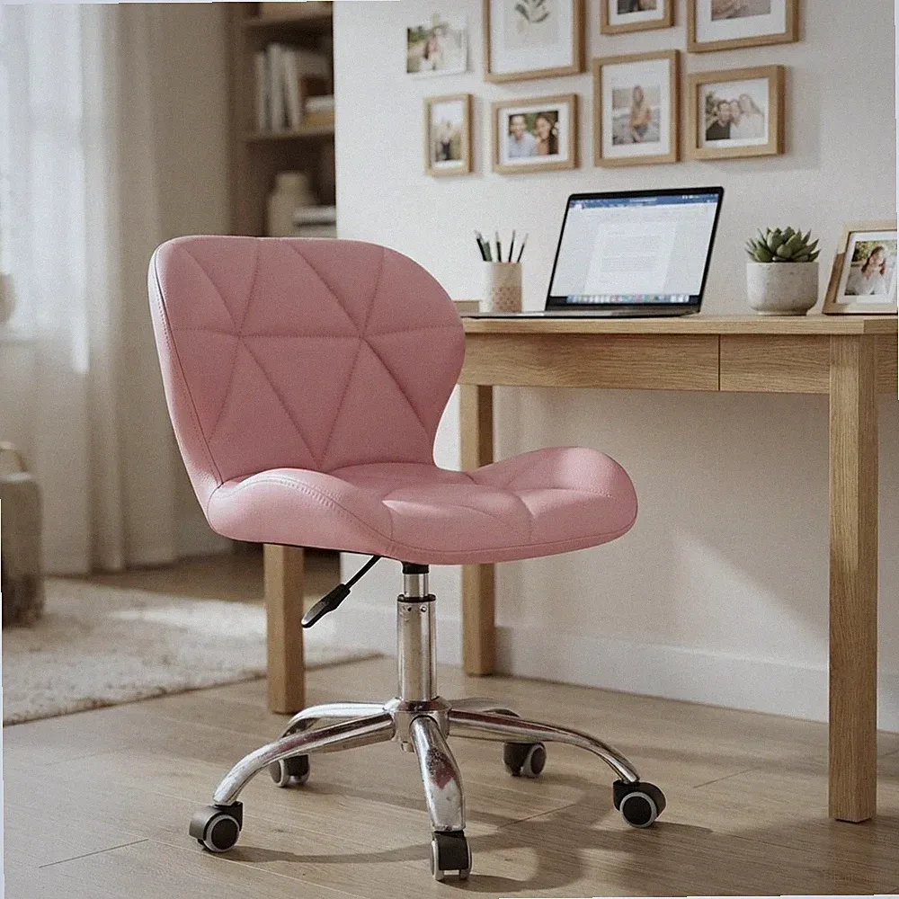 Stilvoller rosa Schreibtischdrehstuhl - ergonomisch & leicht mit Komfortfunktionen