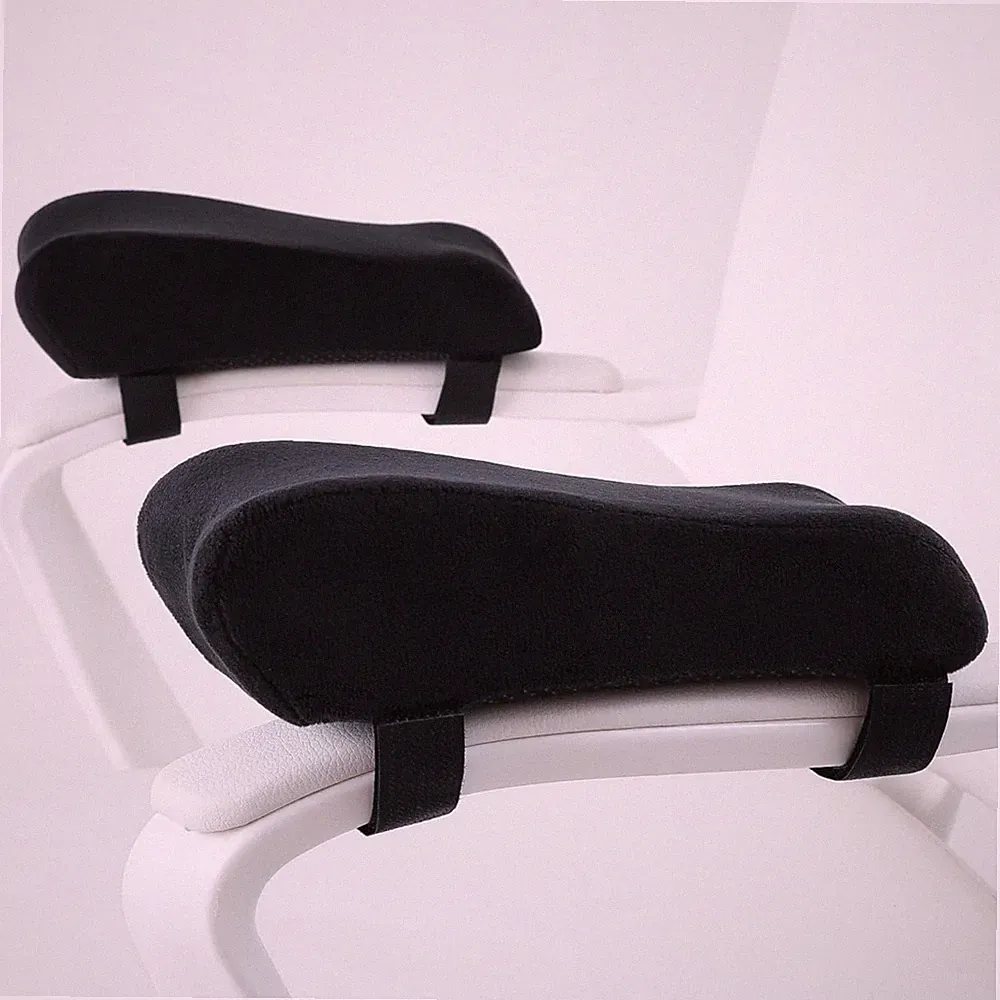Stuhl Armlehnenpolster - Ergonomisches Memory Foam Ellenbogenkissen - 2-teiliges Set - Schwarz