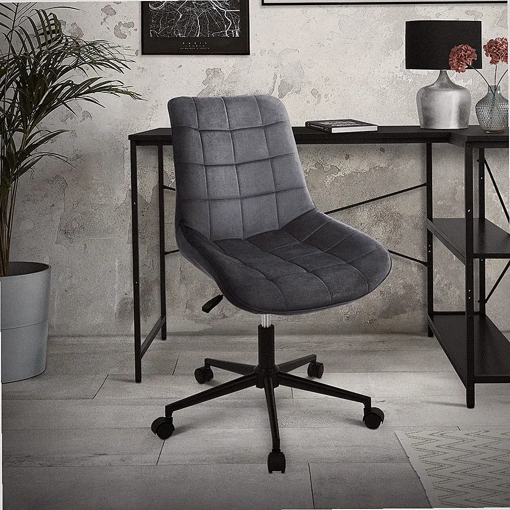 Stuhl Bürostuhl mit Rollen Schreibtischstuhl ergonomisch Drehstuhl Hocker Samt