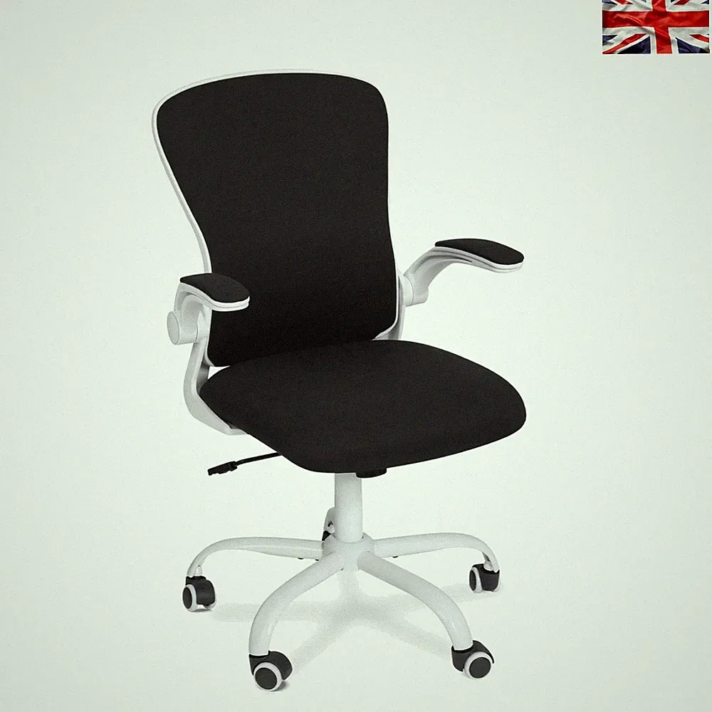 Stylischer Schreibtischstuhl mit ergonomischer Lordosenstütze und Drehfunktion