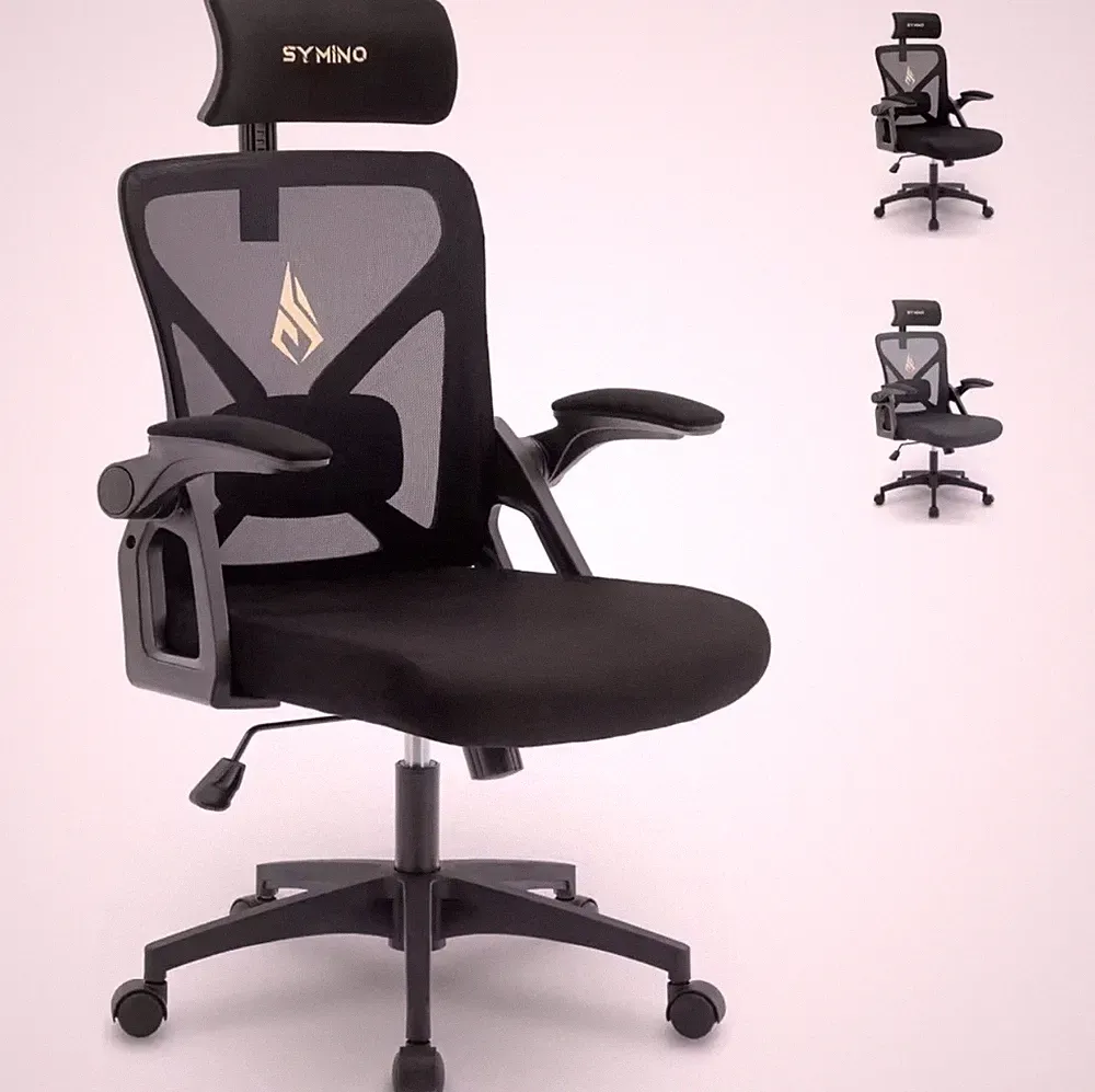 Symino Bürostuhl - Ergonomischer Gamingstuhl mit drehbarer Wippfunktion 150kg