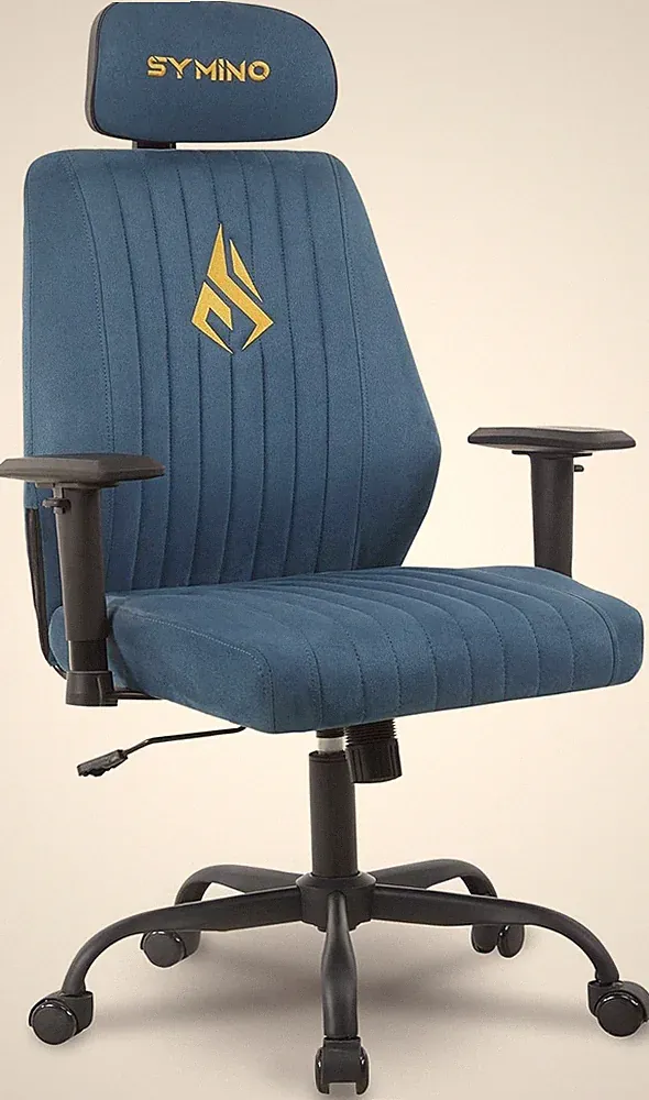 Symino Gaming Stuhl Bürostuhl Blau Wildlederimitat Ergonomisch Drehstuhl 150 kg