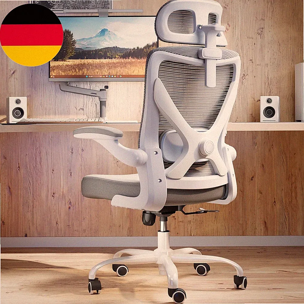 TRALT Bürostuhl - Ergonomischer Bürostuhl Mit Verstellbare Lordosenstütze Kopfst