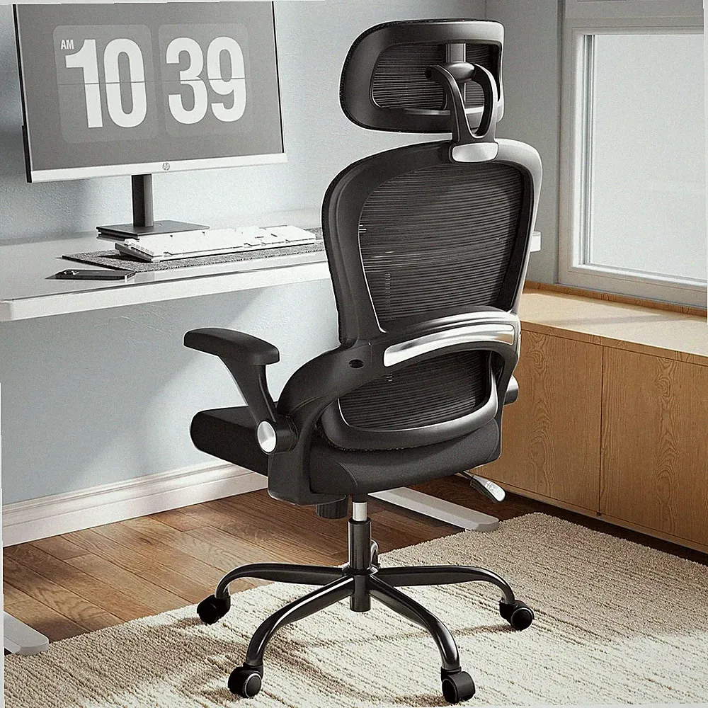 TRALT Ergonomischer Bürostuhl mit Verstellbarem Kopfstütze, 150 kg, Schwarz