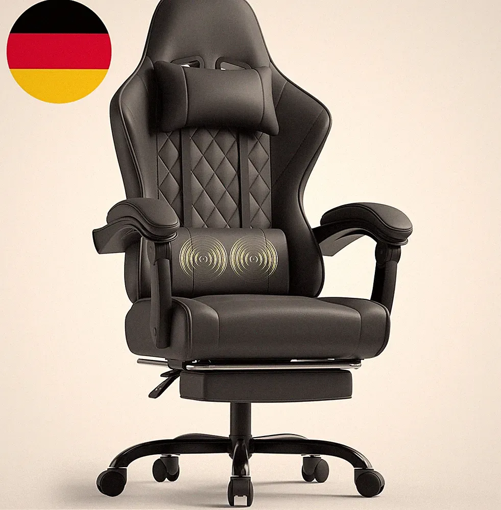 TRIUMPHKEY Stuhl Gaming, Bürostuhl Mit Fußstütze, Ergonomischer Stuhl Mit 90-135