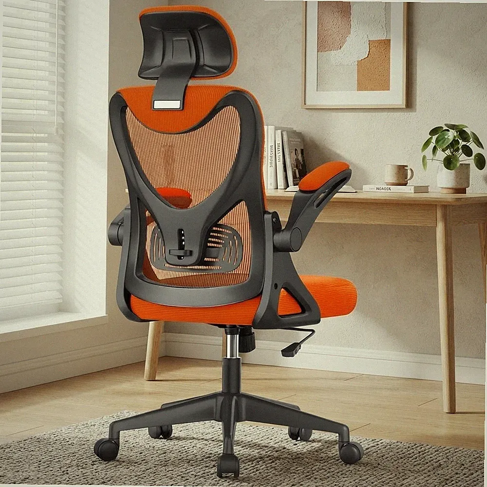 Verstellbarer ergonomischer Schreibtischstuhl - gepolsterte Armlehnen & Design mit hoher Rückenlehne zur Unterstützung