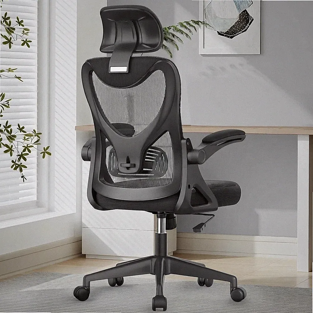 Verstellbarer ergonomischer Schreibtischstuhl mit hochklappbaren Armlehnen für Home Office Luxus