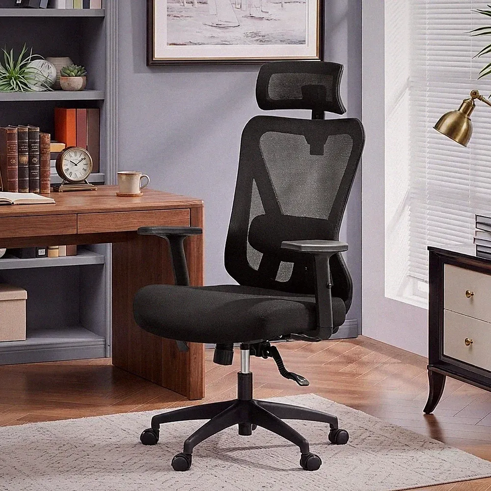 Verstellbarer ergonomischer Stuhl mit weichem Schaumstoff & rollenden Rollen - perfekt für Büro