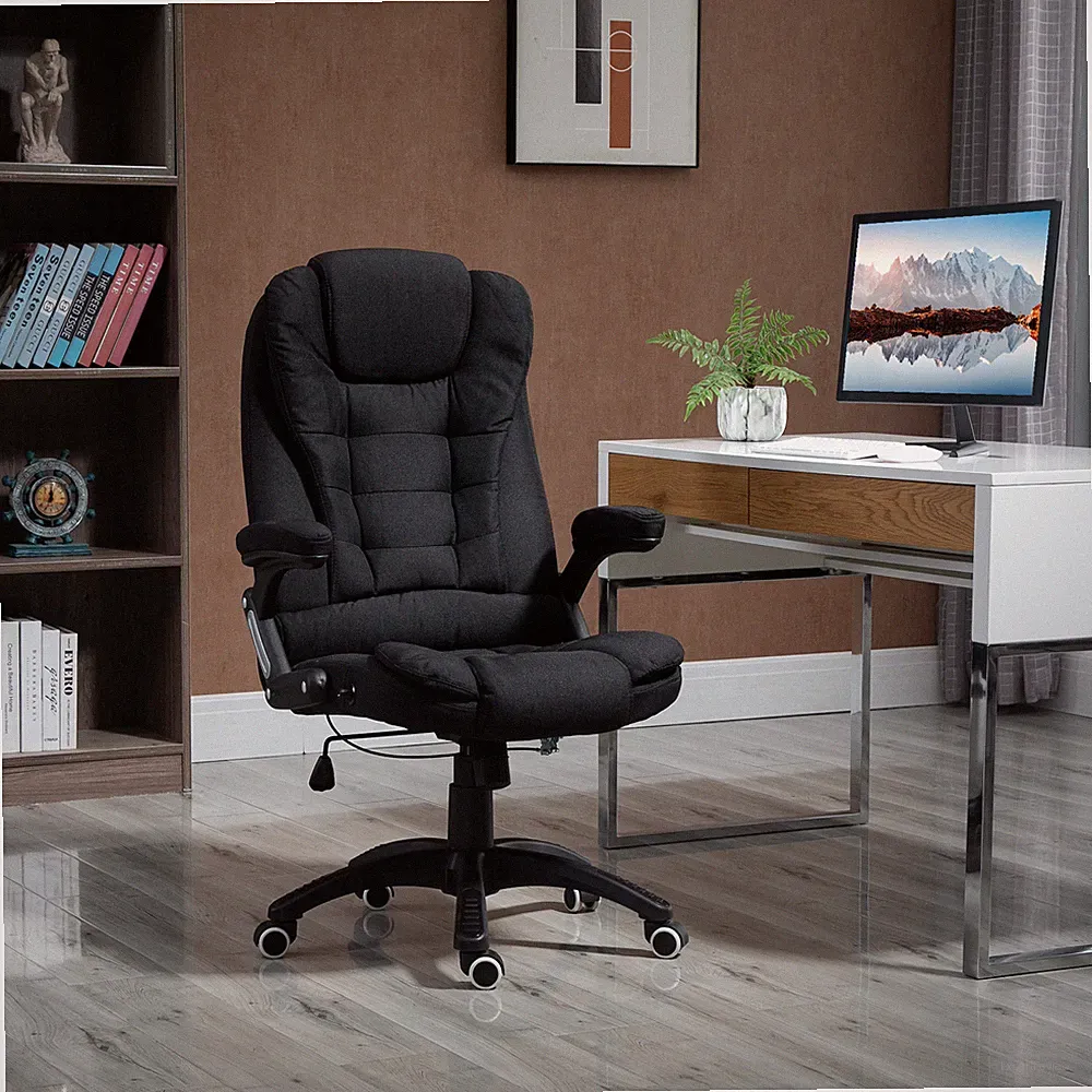 Vinsetto Bürostuhl Drehstuhl ergonomisch Schaumstoff PP leinenartiges Polyester
