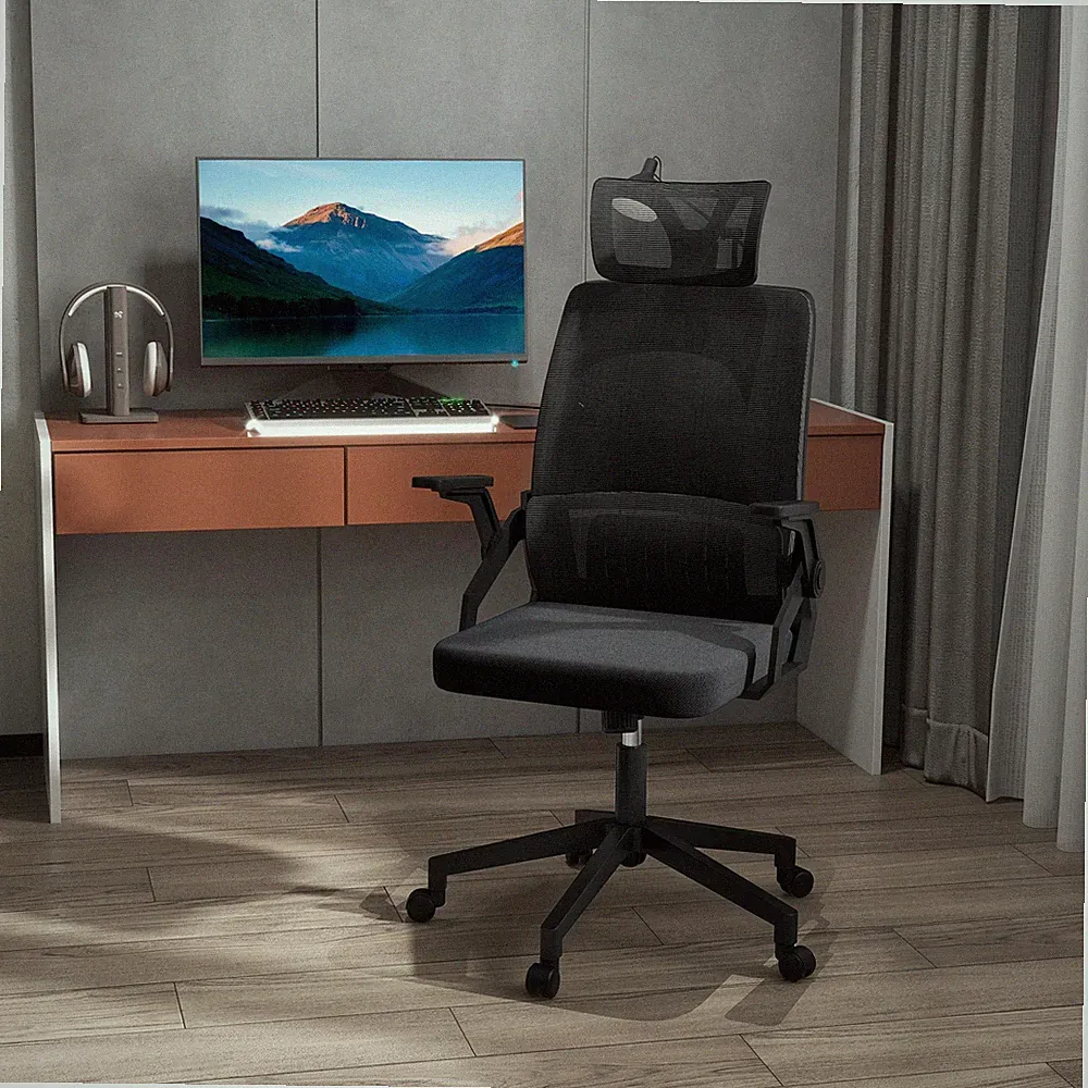 Vinsetto Bürostuhl Ergonomisch Schreibtischstuhl mit Verstellbar Kopfstütze
