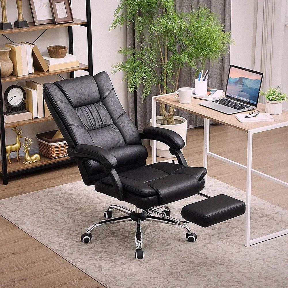Vinsetto Bürostuhl mit Massagefunktion Ergonomischer Chefsessel Hellbraun