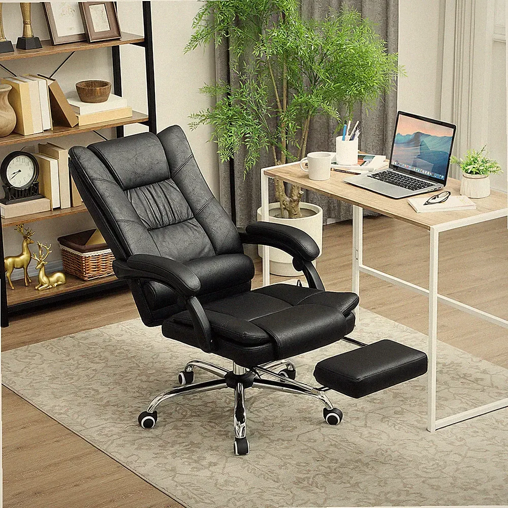 Vinsetto Bürostuhl mit Massagefunktion Ergonomischer Chefsessel Hellbraun