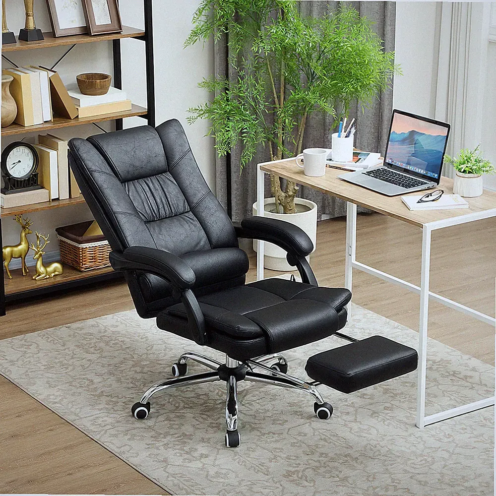 Vinsetto Bürostuhl mit Massagefunktion Ergonomischer Chefsessel Hellbraun