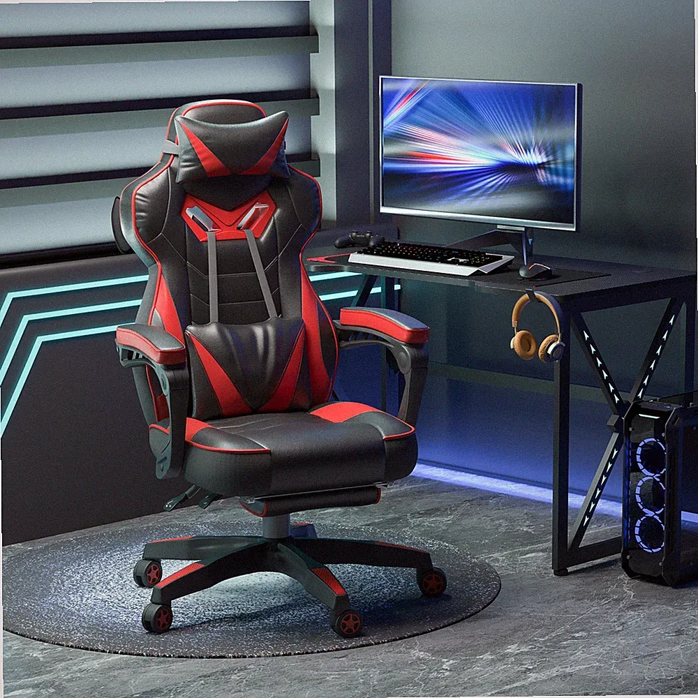 Vinsetto Ergonomischer Bürostuhl Gamingstuhl verstellbarer Rücken Rot