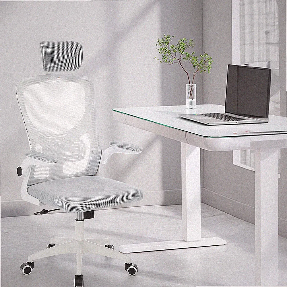 Weiß Bürostuhl Ergonomisch Chefsessel Schreibtischstuhl Hoher Rücken Drehstuhl