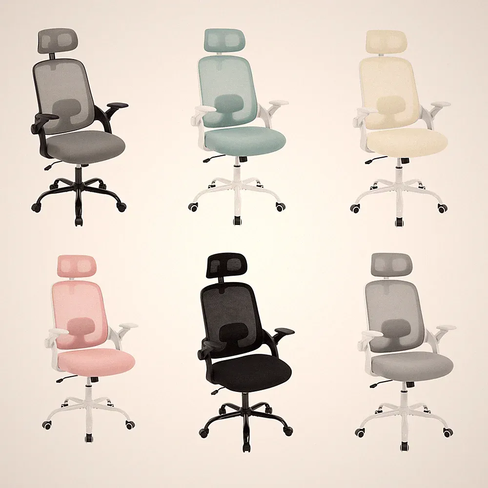 WOLTU Bürostuhl ergonomisch Schreibtischstuhl drehbar Chefsessel mit Kopfstütze