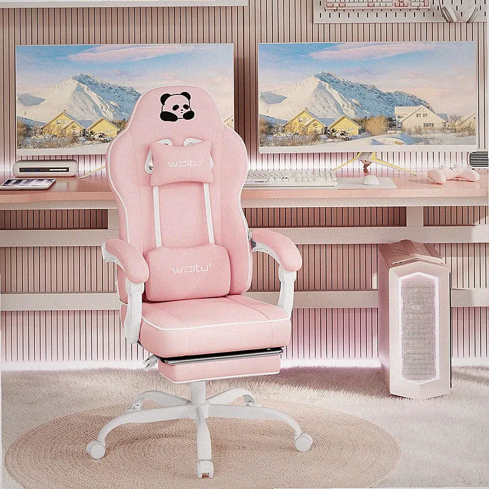 WOLTU Gaming Stuhl Computersessel Ergonomischer Bürostuhl Chefsessel 150 kg Rosa