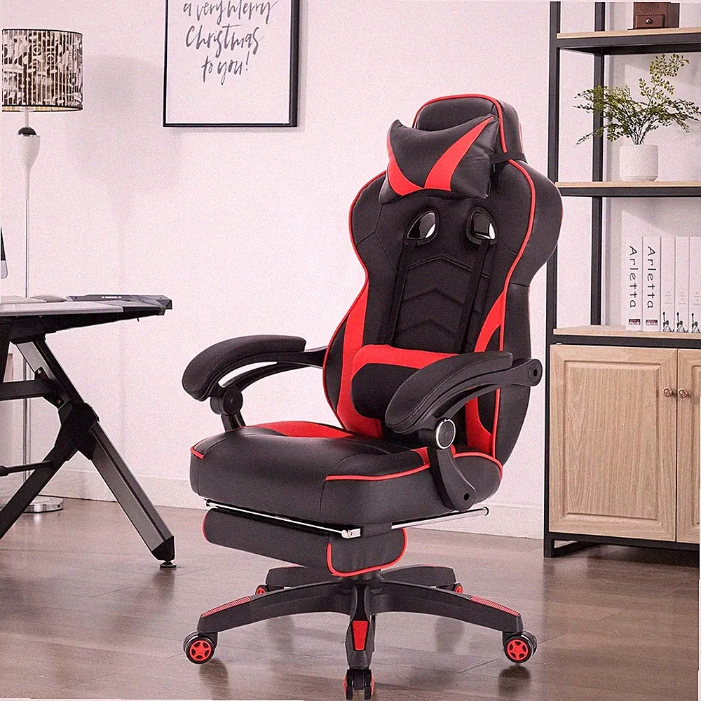 WOLTU Gaming Stuhl Ergonomischer Bürostuhl Drehstuhl Kunstleder Racing Stuhl Rot