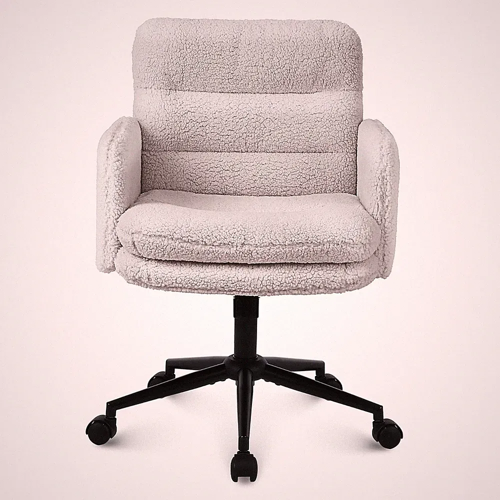 Youhauchair Schreibtischstuhl, Schminktisch Stuhl aus Kunstpelz,Ergonomisch